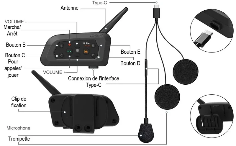Intercom moto - V6 Plus