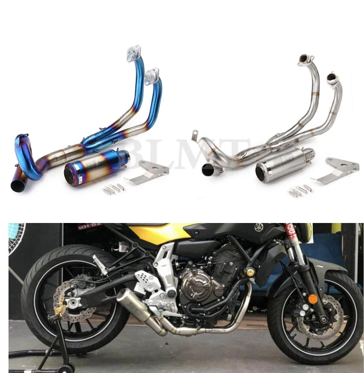For Yamaha YZF MT07 FZ07 FZ-07 MT-07 FZ MT 07 Muffler XSR700 Motorcycle Exhaust Slip-On full System Front Pipe 2014 - 2023