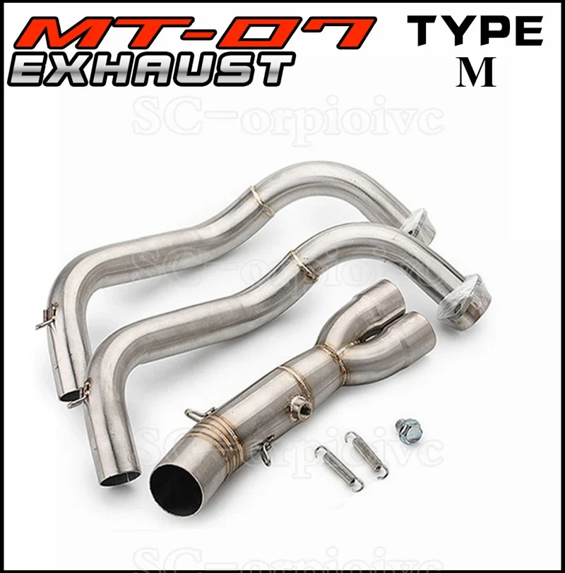 MT-07 FZ-07 Full Motorcycle Exhaust System Escape Moto Slip on For Yamaha MT07 FZ07 2014-2021 MT 07 TRACER 700 Xsr700 2016-2019