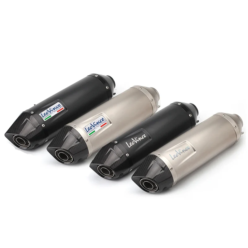 Universal 51mm Motorcycle leovince Exhaust Modify Motocross Carbon Fiber Exhaust Muffler slip on For FZ8 CBR250 CB500 MT07 Z900