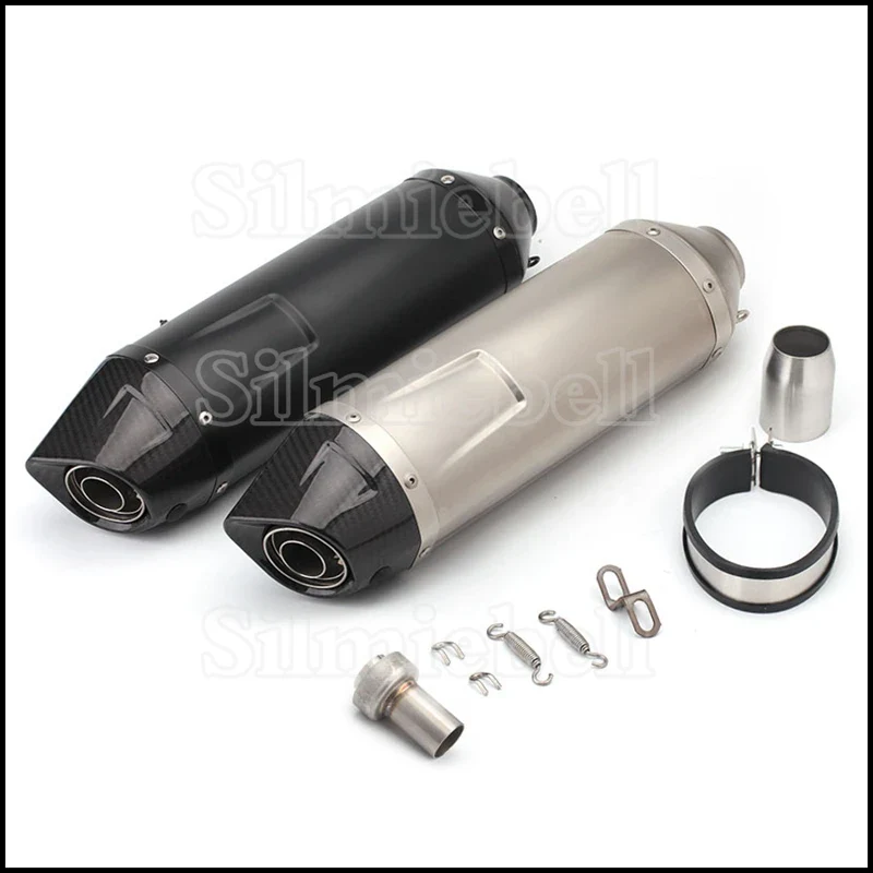 Universal 51mm Motorcycle leovince Exhaust Modify Motocross Carbon Fiber Exhaust Muffler slip on For FZ8 CBR250 CB500 MT07 Z900