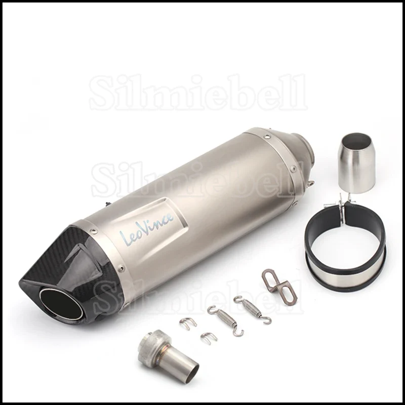 Universal 51mm Motorcycle leovince Exhaust Modify Motocross Carbon Fiber Exhaust Muffler slip on For FZ8 CBR250 CB500 MT07 Z900