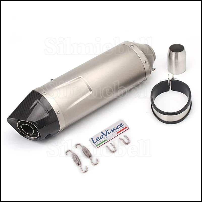 Universal 51mm Motorcycle leovince Exhaust Modify Motocross Carbon Fiber Exhaust Muffler slip on For FZ8 CBR250 CB500 MT07 Z900