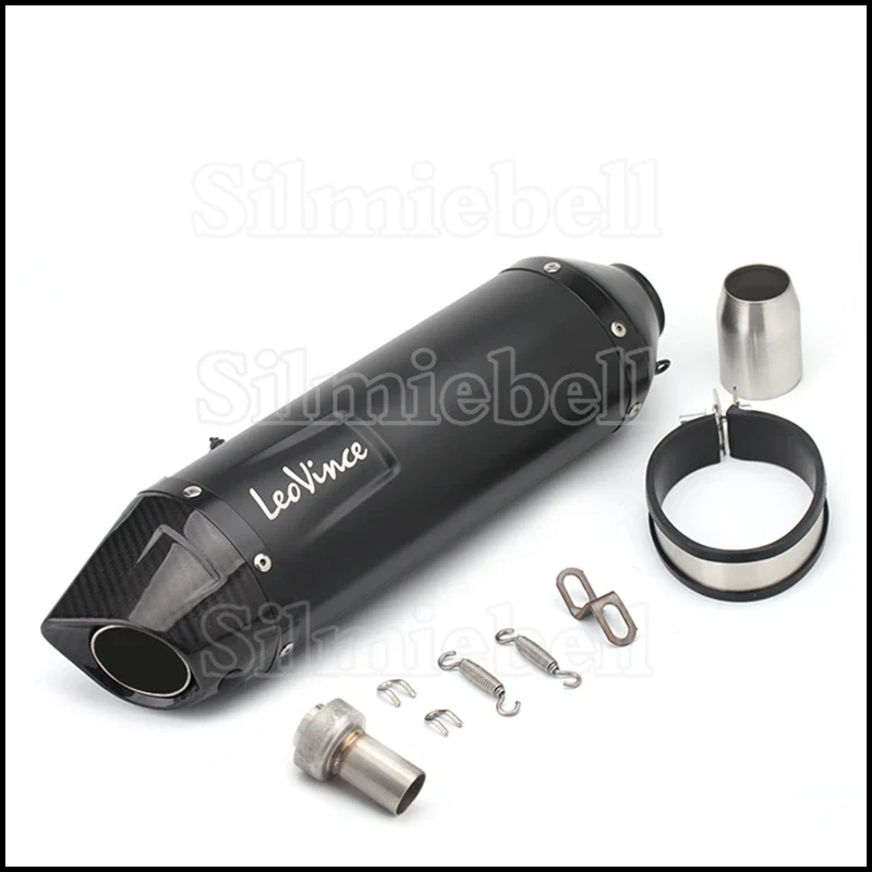 Universal 51mm Motorcycle leovince Exhaust Modify Motocross Carbon Fiber Exhaust Muffler slip on For FZ8 CBR250 CB500 MT07 Z900