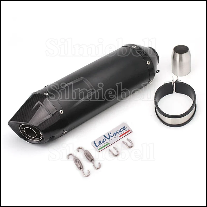 Universal 51mm Motorcycle leovince Exhaust Modify Motocross Carbon Fiber Exhaust Muffler slip on For FZ8 CBR250 CB500 MT07 Z900