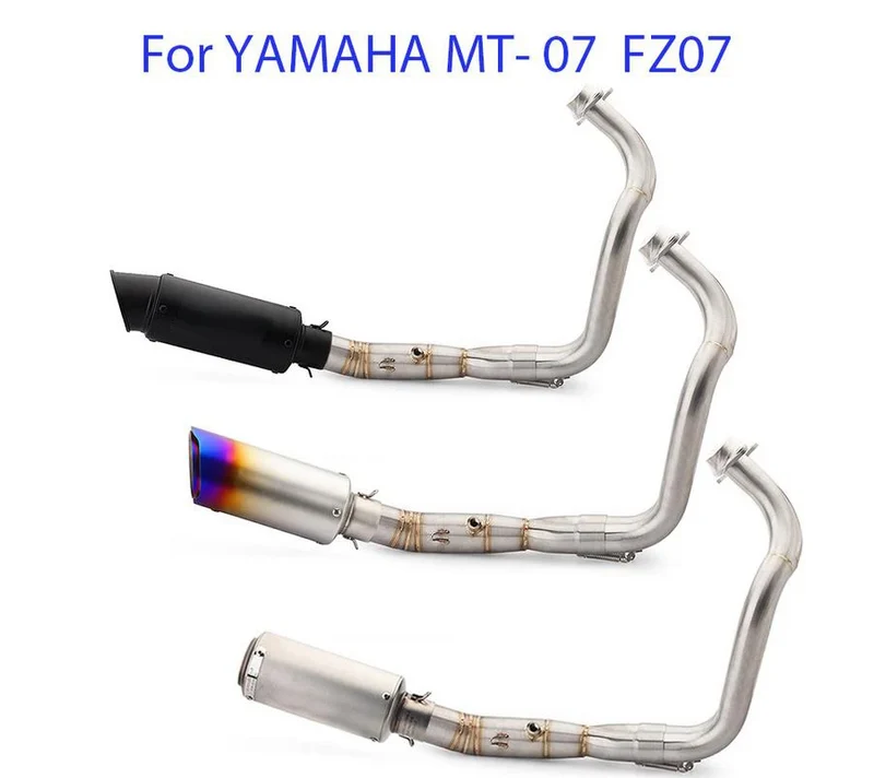 Motorcycle Full Exhaust System sc Muffler Pipe For Yamaha MT-07 FZ-07 MT07 FZ07 MT 07 2014-2021 XSR700 2014 - 2023