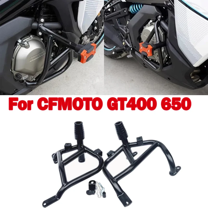 Motorcycle Bumper Engine Guard Crash Bars Stunt Cage Protector for CFMOTO 400GT 650GT Black 400 GT 650 GT