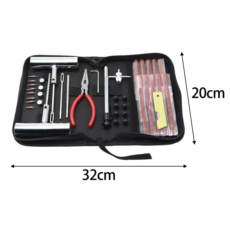 Car Tyre Repair Set Universal Flat Tire Puncture Patch Tool Set with Plugs for Cars Trailers