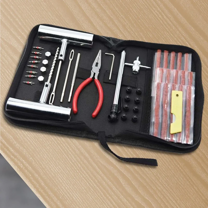 Car Tyre Repair Set Universal Flat Tire Puncture Patch Tool Set with Plugs for Cars Trailers
