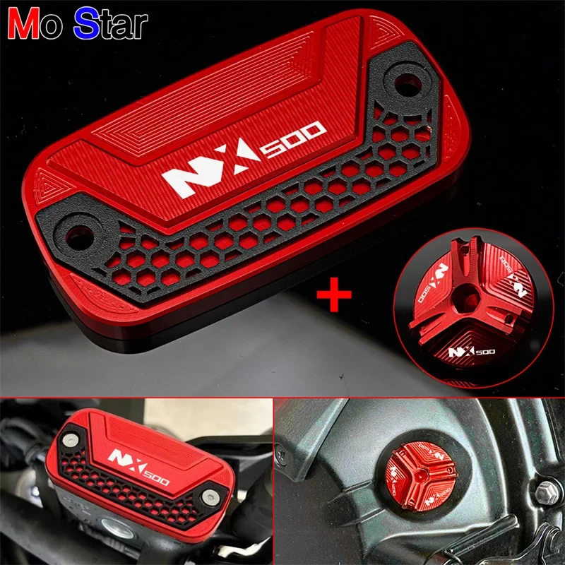 NX500 Accessories Motorcycle Front Brake Fluid Reservoir Cover Engine Oil Filler Cap For HONDA NX500 NX 500 nx500 2023-2025