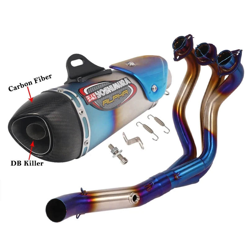 For Yamaha MT-09 FZ-09 MT09 FZ09 Full Systems Motorcycle Yoshimura Exhaust Escape DB Killer Front Link Pipe Carbon Fiber Muffler