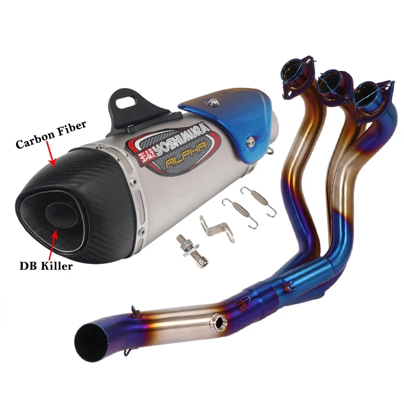 For Yamaha MT-09 FZ-09 MT09 FZ09 Full Systems Motorcycle Yoshimura Exhaust Escape DB Killer Front Link Pipe Carbon Fiber Muffler