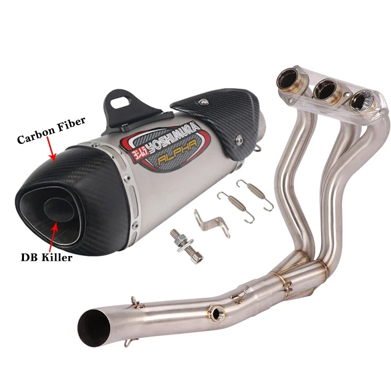 For Yamaha MT-09 FZ-09 MT09 FZ09 Full Systems Motorcycle Yoshimura Exhaust Escape DB Killer Front Link Pipe Carbon Fiber Muffler
