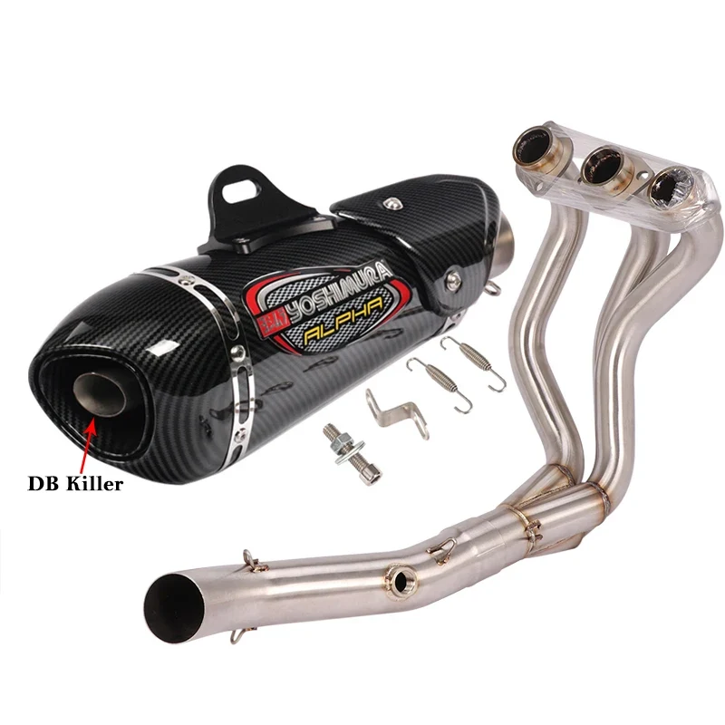For Yamaha MT-09 FZ-09 MT09 FZ09 Full Systems Motorcycle Yoshimura Exhaust Escape DB Killer Front Link Pipe Carbon Fiber Muffler