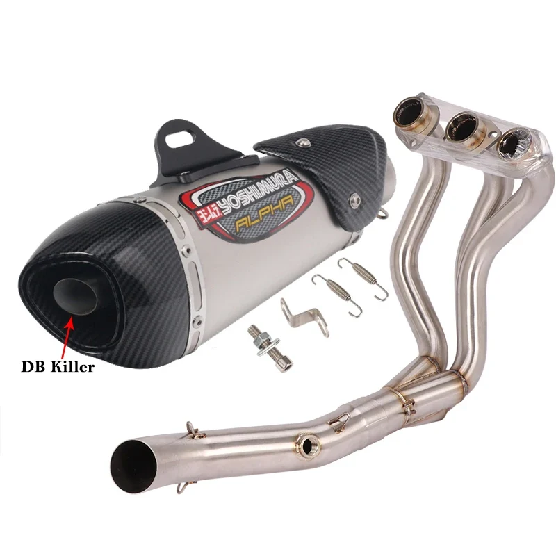 For Yamaha MT-09 FZ-09 MT09 FZ09 Full Systems Motorcycle Yoshimura Exhaust Escape DB Killer Front Link Pipe Carbon Fiber Muffler