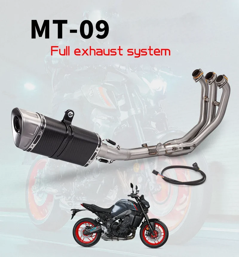Motorcycle full exhaust system for Yamaha MT-09 Mt09 exhaust front line pipe sports motorcycle leaks atv muffler 2021-2023