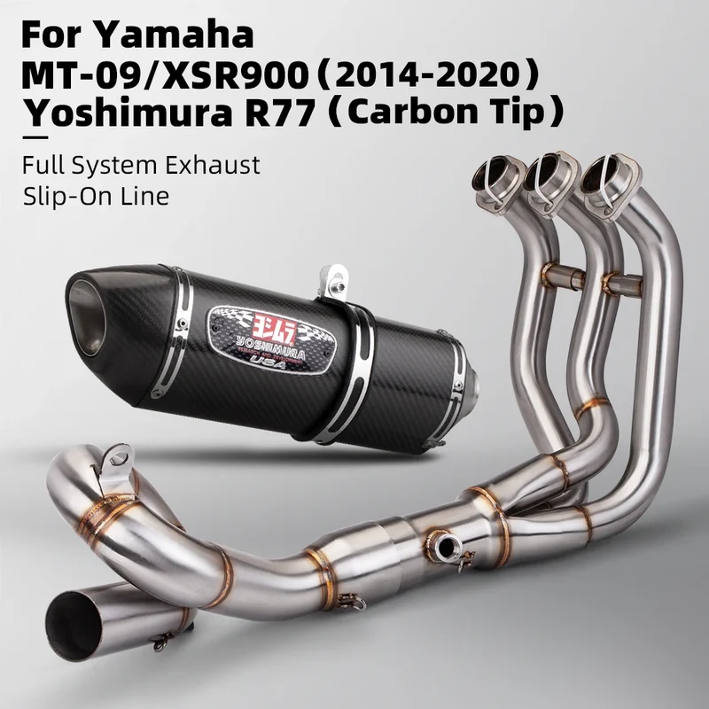 For YAMAHA MT09 FZ09 XSR900 System Escape Slip On Front Tube Link Pipe Connect Original full Motorcycle Exhaust System Titanium