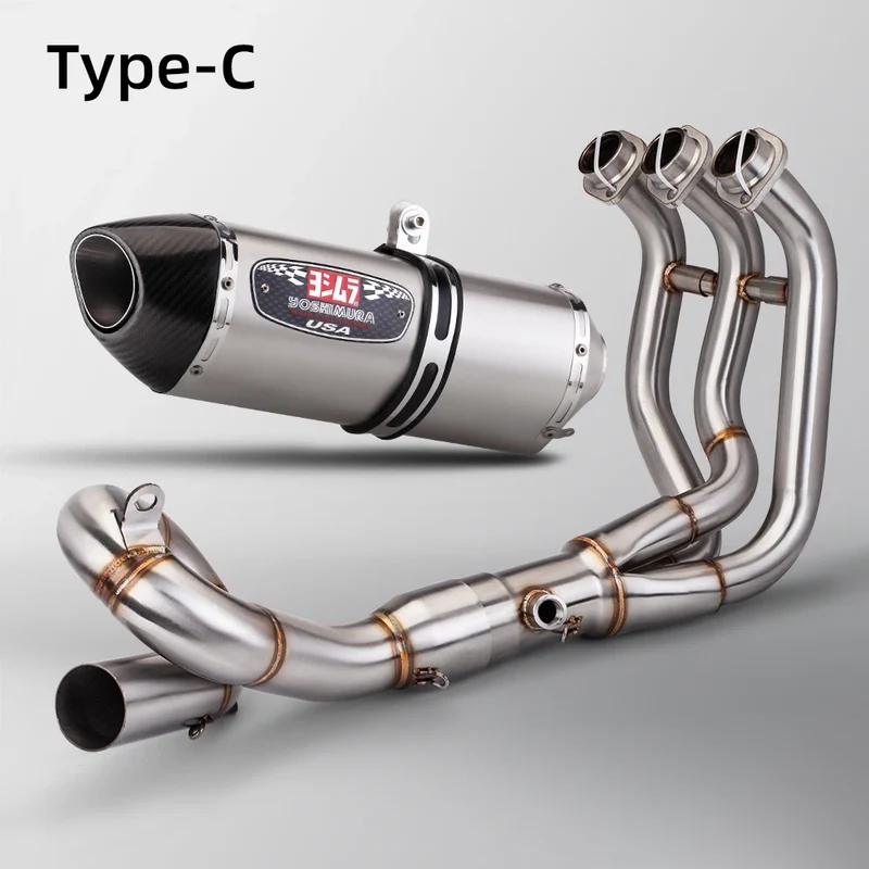 For YAMAHA MT09 FZ09 XSR900 System Escape Slip On Front Tube Link Pipe Connect Original full Motorcycle Exhaust System Titanium