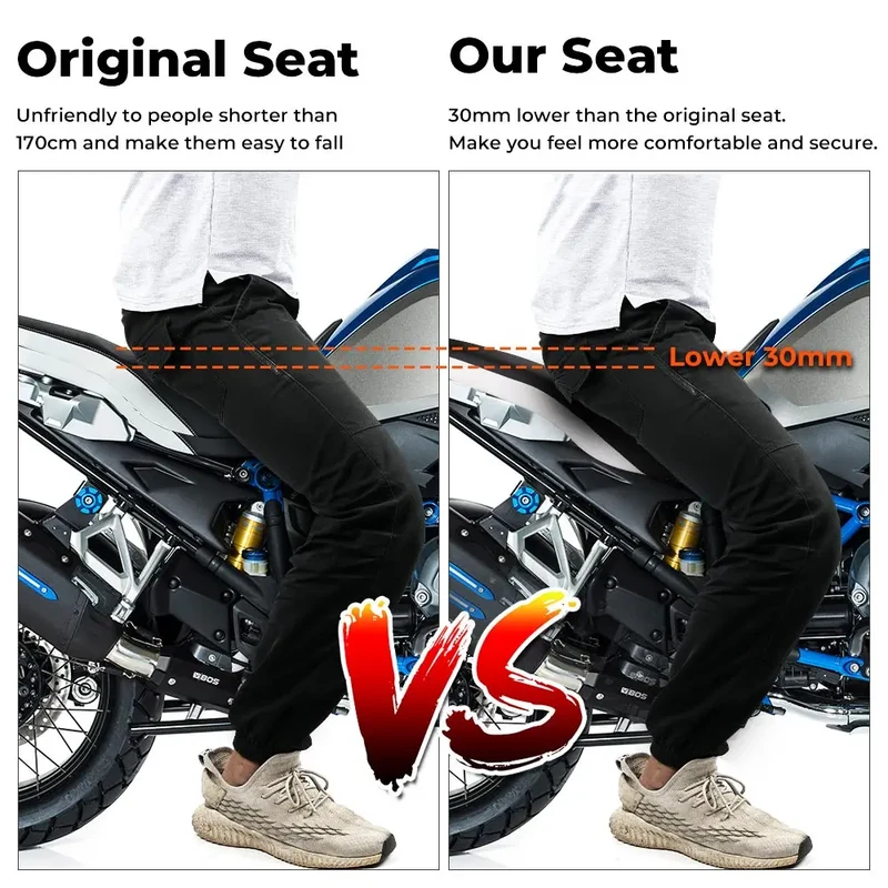 Motorcycle Comfortable Low Rider Driver Passenger Seat For BMW R1200GS LC 2013-2018 R 1200 GS R1200GS ADV Adventure 2013-2018