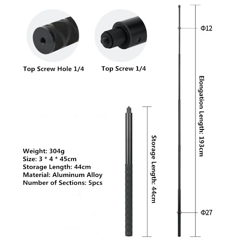 1/4 Screw For Insta360 Invisible Selfie Stick For Insta 360 X3 / ONE X2 / ONE RS / R / GO 2 For GoPro DJI ACTION Accessories