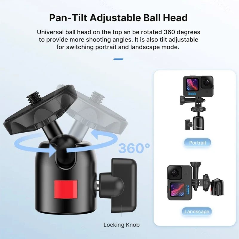 Ulanzi GO-001 Magnetic Mount for Action Cameras Smartphones Flexible Mount for Gopro Insta 360 with 1/4'' Screw Gopro Adapter