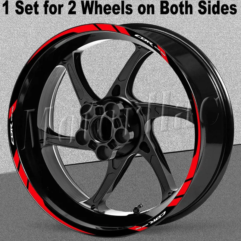 For Honda CBR 400 600RR 650R 1000RR 250R 500r CB650F Motorcycle Wheel Rim Sticker Decal Reflective Stripe Tape Accessories