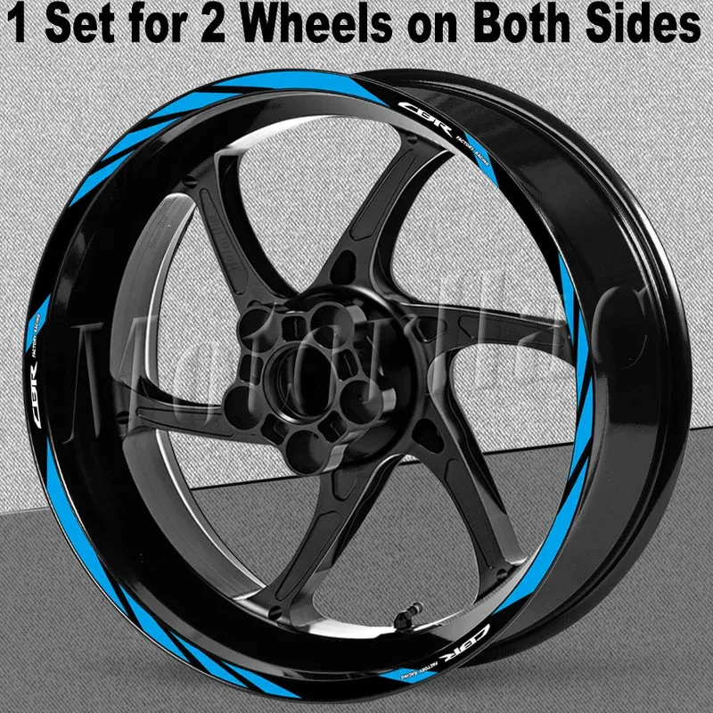 For Honda CBR 400 600RR 650R 1000RR 250R 500r CB650F Motorcycle Wheel Rim Sticker Decal Reflective Stripe Tape Accessories