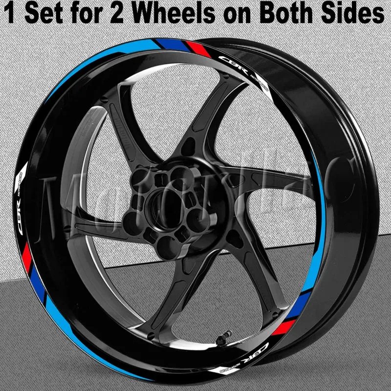 For Honda CBR 400 600RR 650R 1000RR 250R 500r CB650F Motorcycle Wheel Rim Sticker Decal Reflective Stripe Tape Accessories