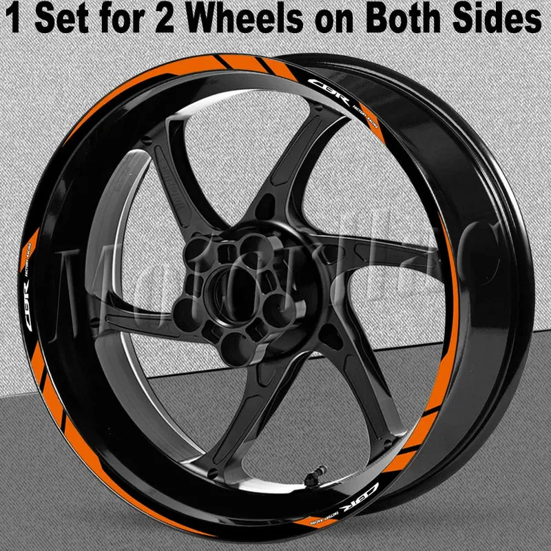 For Honda CBR 400 600RR 650R 1000RR 250R 500r CB650F Motorcycle Wheel Rim Sticker Decal Reflective Stripe Tape Accessories
