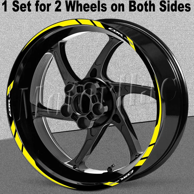 For Honda CBR 400 600RR 650R 1000RR 250R 500r CB650F Motorcycle Wheel Rim Sticker Decal Reflective Stripe Tape Accessories