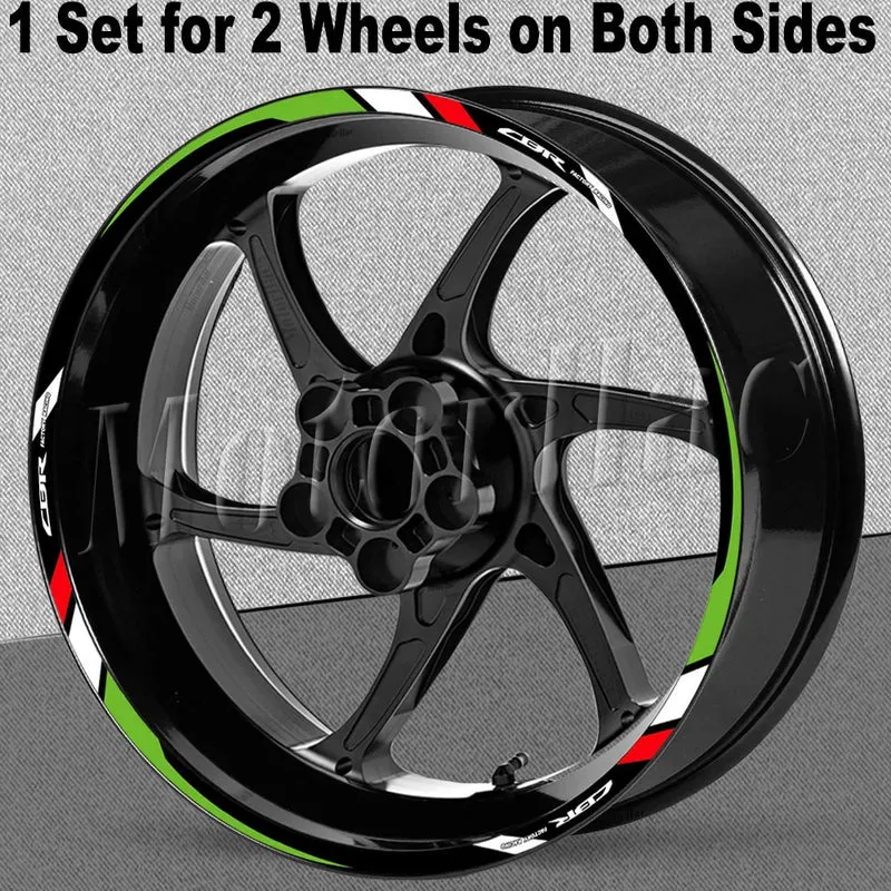 For Honda CBR 400 600RR 650R 1000RR 250R 500r CB650F Motorcycle Wheel Rim Sticker Decal Reflective Stripe Tape Accessories