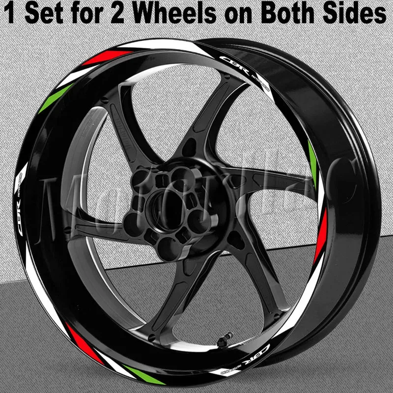 For Honda CBR 400 600RR 650R 1000RR 250R 500r CB650F Motorcycle Wheel Rim Sticker Decal Reflective Stripe Tape Accessories
