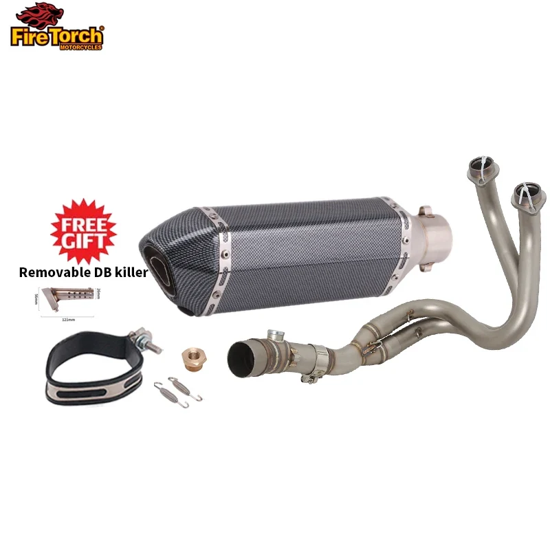 For Kawasaki ER6N ER6F Versys 650 Z650 Ninja650 2012 - 2023 Motorcycle Full Exhaust System Muffler Pipe Front Connect Link Tube