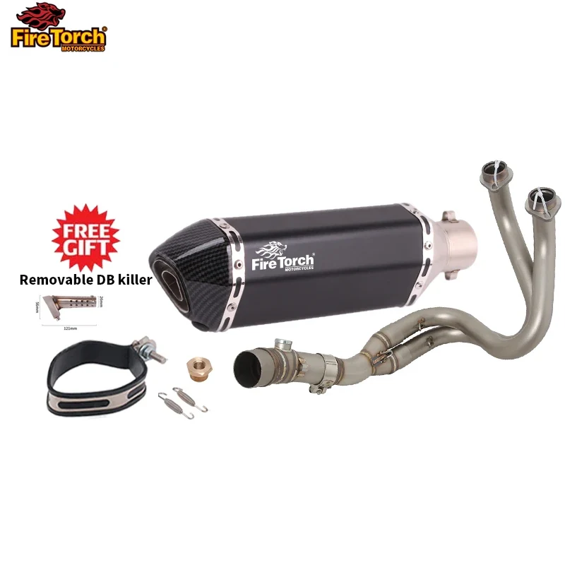 For Kawasaki ER6N ER6F Versys 650 Z650 Ninja650 2012 - 2023 Motorcycle Full Exhaust System Muffler Pipe Front Connect Link Tube