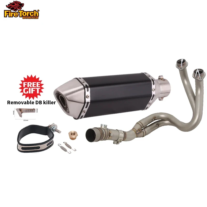 For Kawasaki ER6N ER6F Versys 650 Z650 Ninja650 2012 - 2023 Motorcycle Full Exhaust System Muffler Pipe Front Connect Link Tube