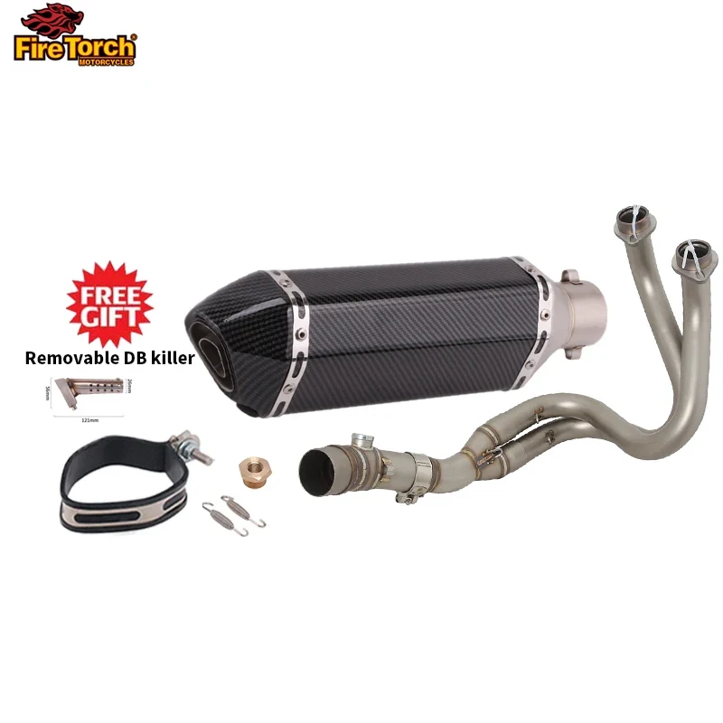 For Kawasaki ER6N ER6F Versys 650 Z650 Ninja650 2012 - 2023 Motorcycle Full Exhaust System Muffler Pipe Front Connect Link Tube