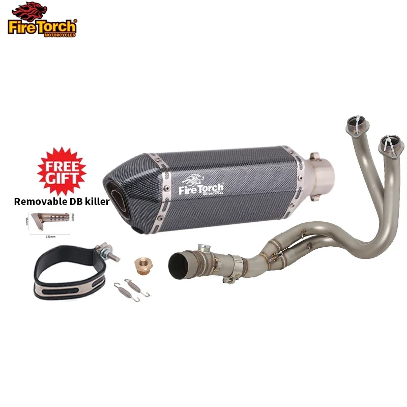 For Kawasaki ER6N ER6F Versys 650 Z650 Ninja650 2012 - 2023 Motorcycle Full Exhaust System Muffler Pipe Front Connect Link Tube