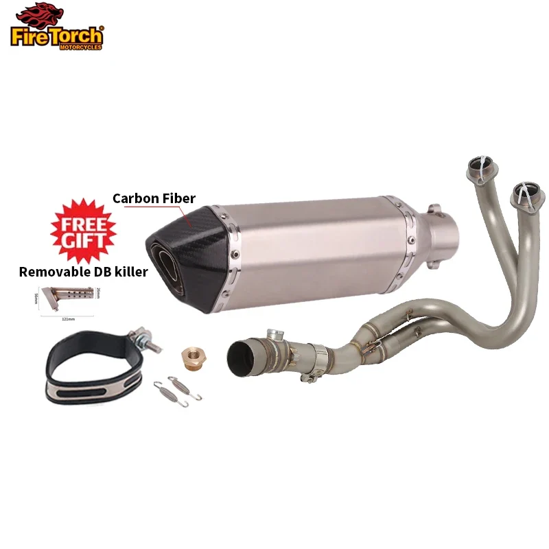 For Kawasaki ER6N ER6F Versys 650 Z650 Ninja650 2012 - 2023 Motorcycle Full Exhaust System Muffler Pipe Front Connect Link Tube