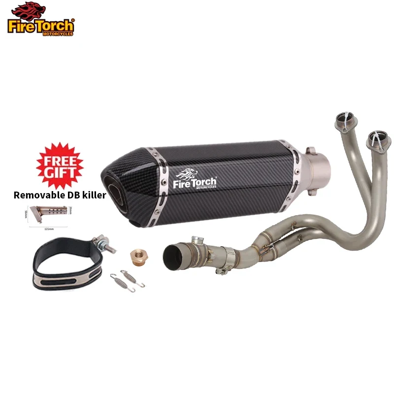 For Kawasaki ER6N ER6F Versys 650 Z650 Ninja650 2012 - 2023 Motorcycle Full Exhaust System Muffler Pipe Front Connect Link Tube