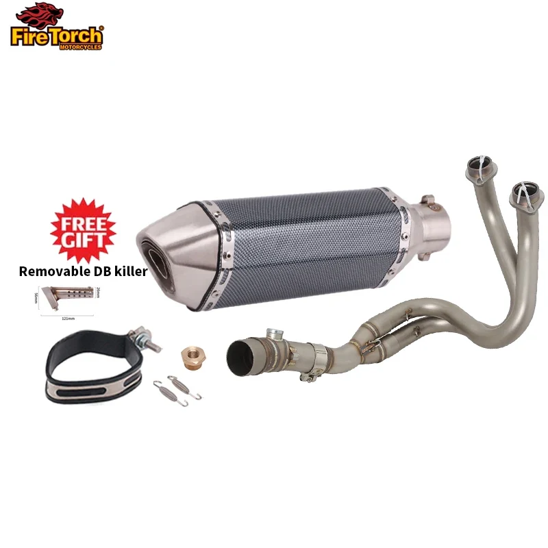For Kawasaki ER6N ER6F Versys 650 Z650 Ninja650 2012 - 2023 Motorcycle Full Exhaust System Muffler Pipe Front Connect Link Tube