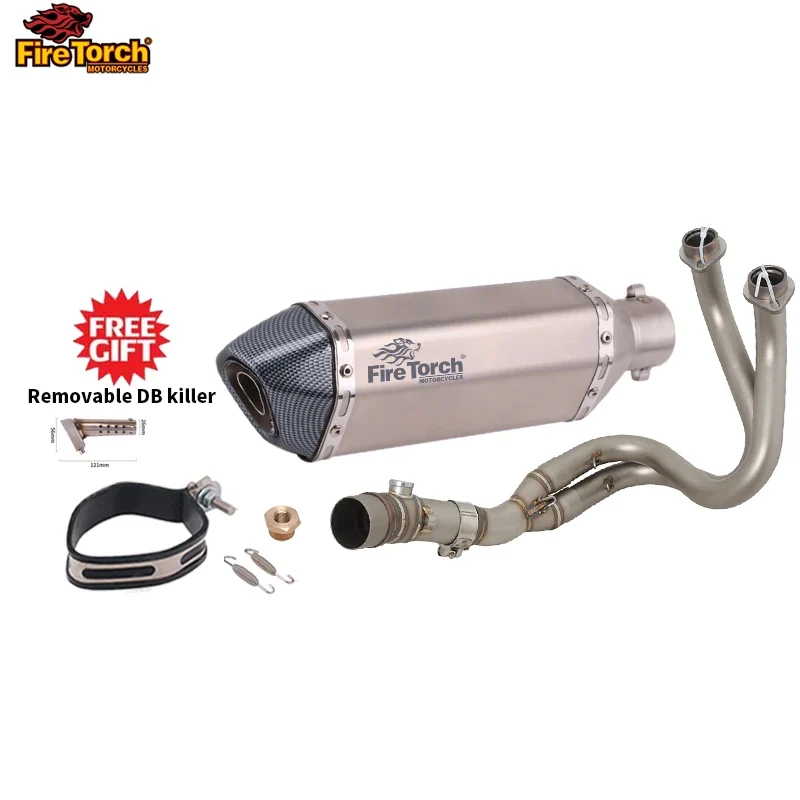 For Kawasaki ER6N ER6F Versys 650 Z650 Ninja650 2012 - 2023 Motorcycle Full Exhaust System Muffler Pipe Front Connect Link Tube