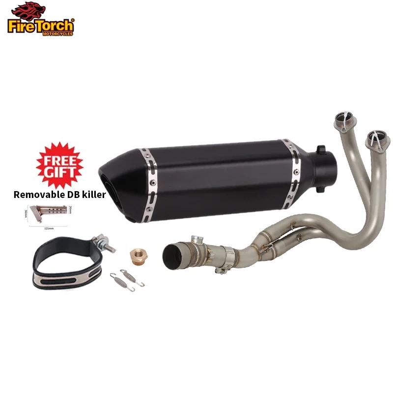For Kawasaki ER6N ER6F Versys 650 Z650 Ninja650 2012 - 2023 Motorcycle Full Exhaust System Muffler Pipe Front Connect Link Tube