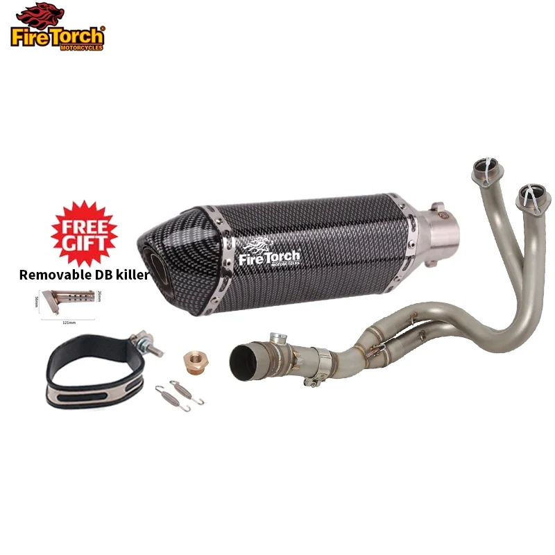 For Kawasaki ER6N ER6F Versys 650 Z650 Ninja650 2012 - 2023 Motorcycle Full Exhaust System Muffler Pipe Front Connect Link Tube