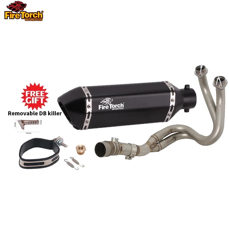 For Kawasaki ER6N ER6F Versys 650 Z650 Ninja650 2012 - 2023 Motorcycle Full Exhaust System Muffler Pipe Front Connect Link Tube