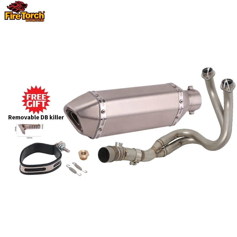For Kawasaki ER6N ER6F Versys 650 Z650 Ninja650 2012 - 2023 Motorcycle Full Exhaust System Muffler Pipe Front Connect Link Tube
