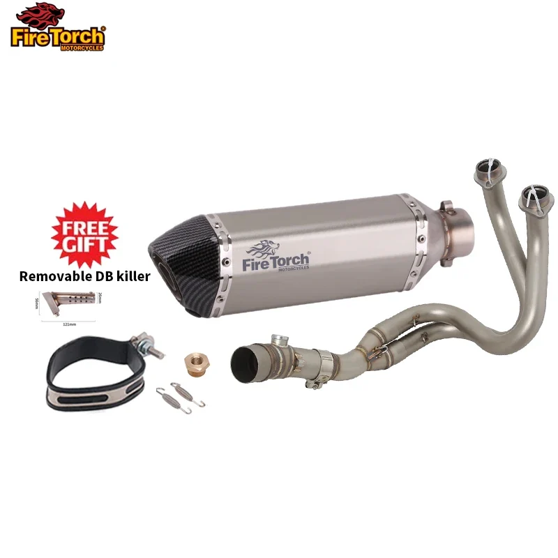For Kawasaki ER6N ER6F Versys 650 Z650 Ninja650 2012 - 2023 Motorcycle Full Exhaust System Muffler Pipe Front Connect Link Tube