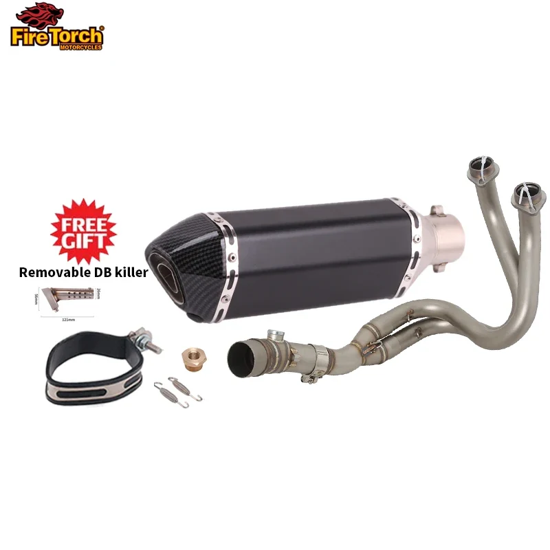 For Kawasaki ER6N ER6F Versys 650 Z650 Ninja650 2012 - 2023 Motorcycle Full Exhaust System Muffler Pipe Front Connect Link Tube