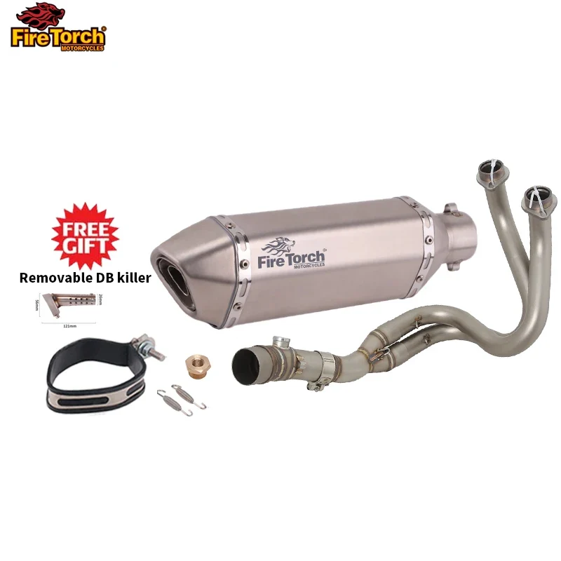 For Kawasaki ER6N ER6F Versys 650 Z650 Ninja650 2012 - 2023 Motorcycle Full Exhaust System Muffler Pipe Front Connect Link Tube