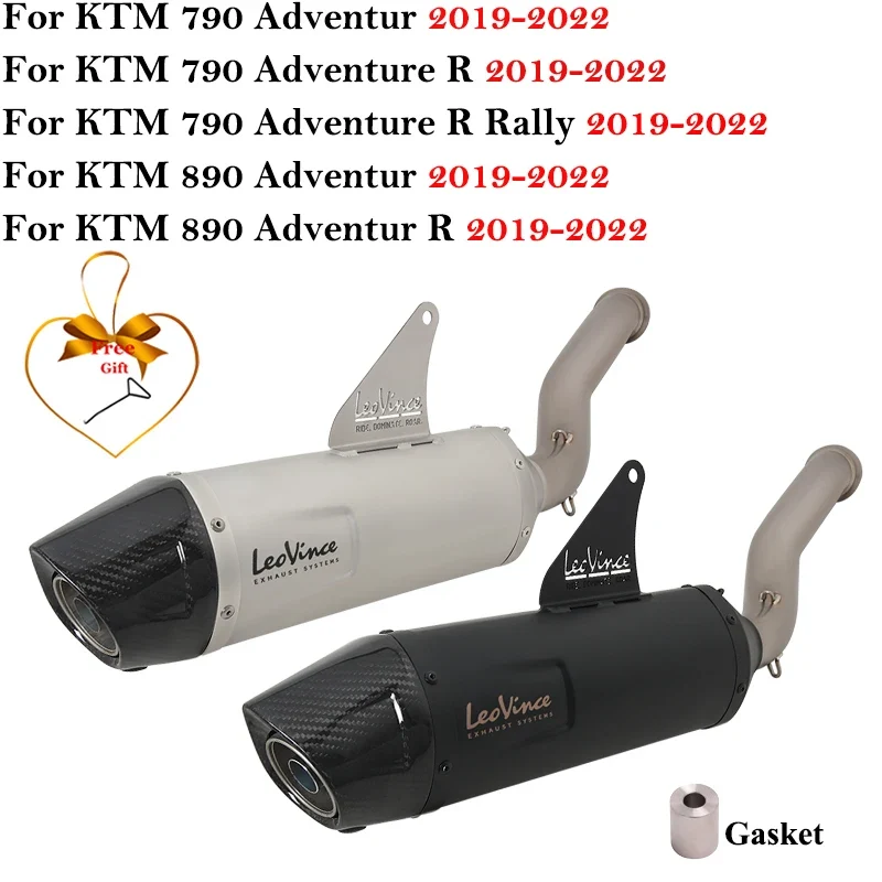 For KTM 790 890 Adventure ADV R RALLY 2019 - 2022 LeoVince Motorcycle Exhaust Titanium Alloy Modify Link Pipe Muffler DB Killer