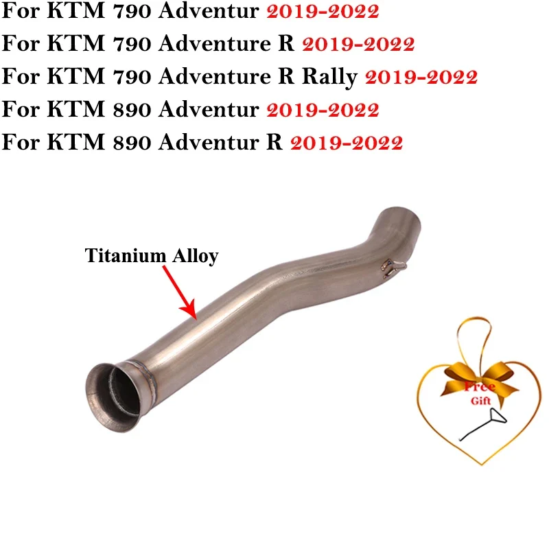For KTM 790 890 Adventure ADV R RALLY 2019 - 2022 LeoVince Motorcycle Exhaust Titanium Alloy Modify Link Pipe Muffler DB Killer
